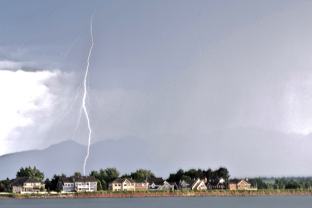 Lightning strike, looking towards Boulder