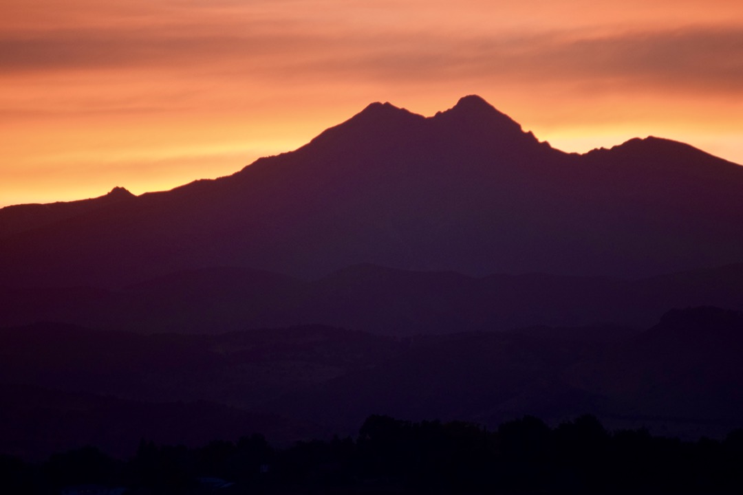 Sunset with Meeker and Longs Peak