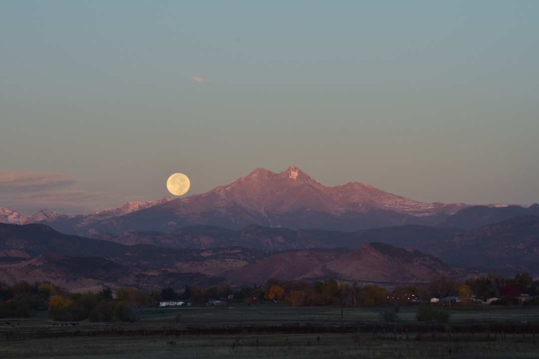 Moonset at sunrise