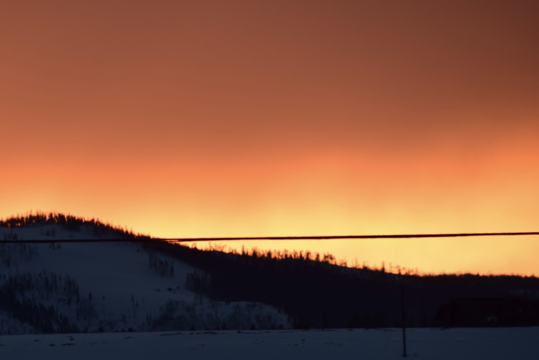 Bright orange sunset