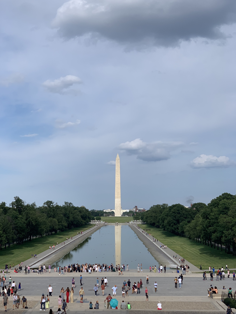 Washington Memorial as seen from the steps of the Lincoln Memorial