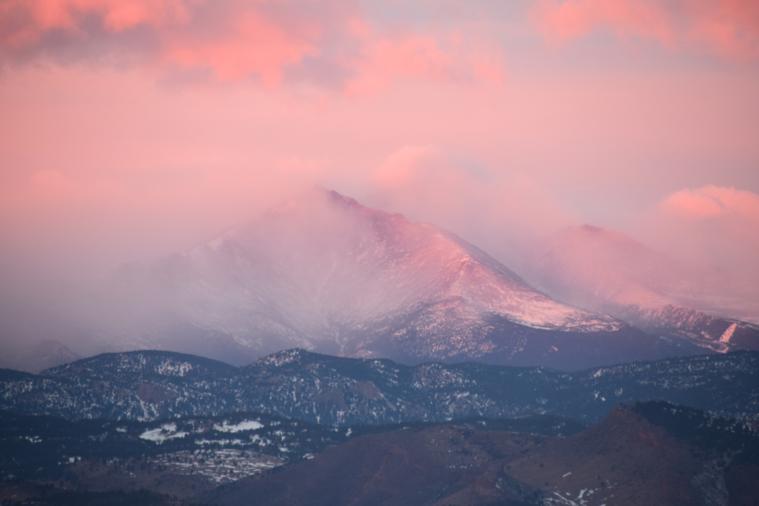 Dramatic foggy sunrise along the Front Range