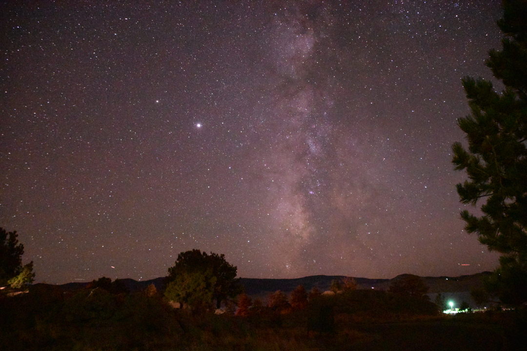 Milky Way, with Saturn and Jupiter