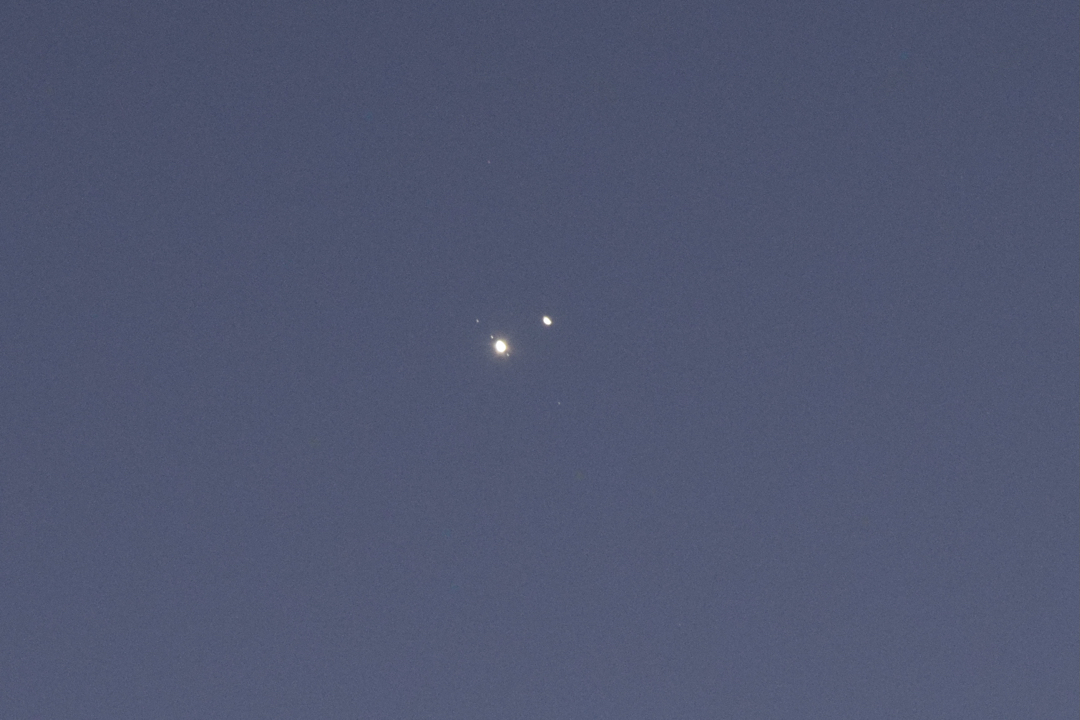 The Great Conjunction - Jupiter, moons, and Saturn