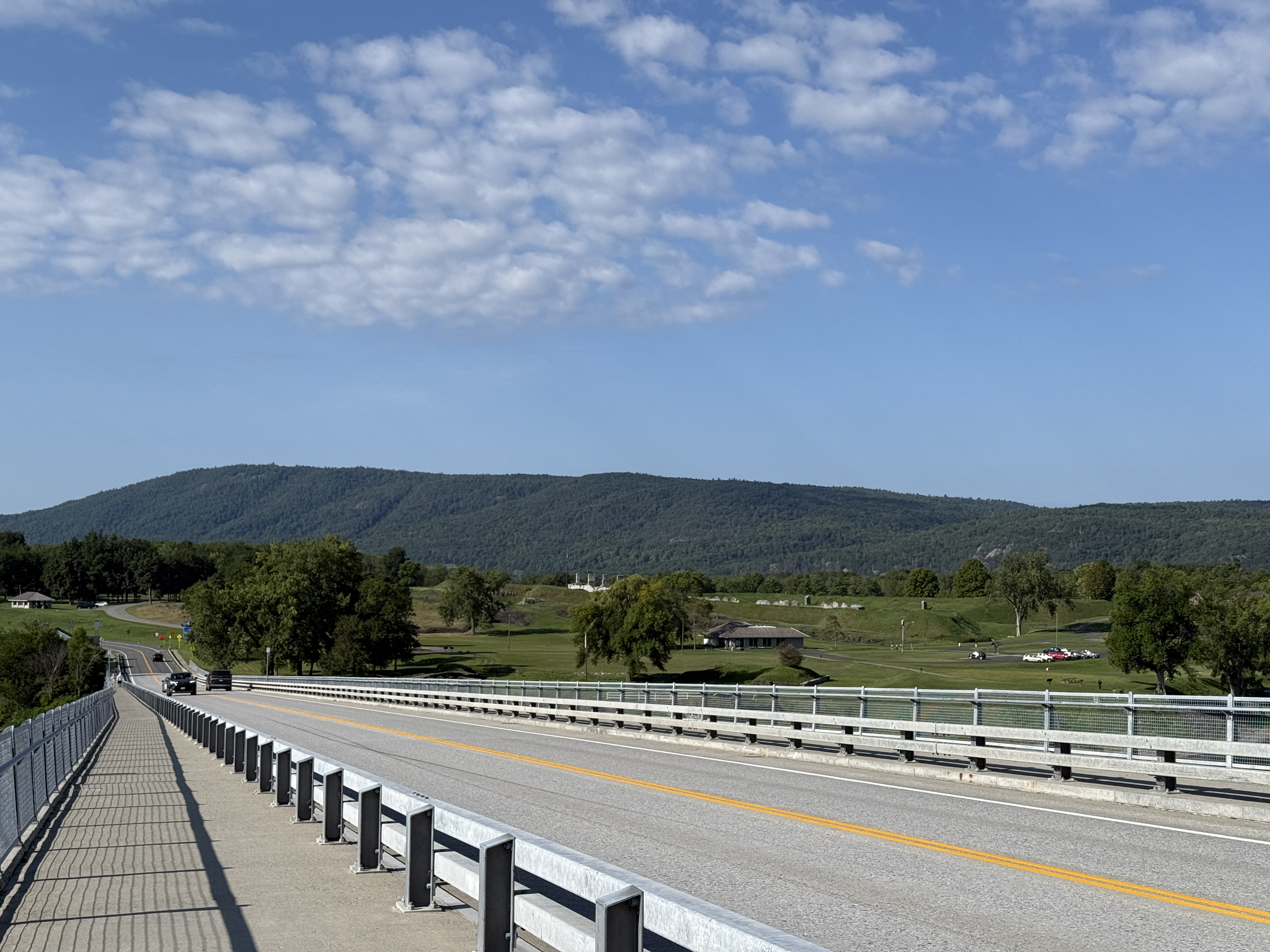 Looking back to Crown Point, NY, from the Lake Champlain Bridge