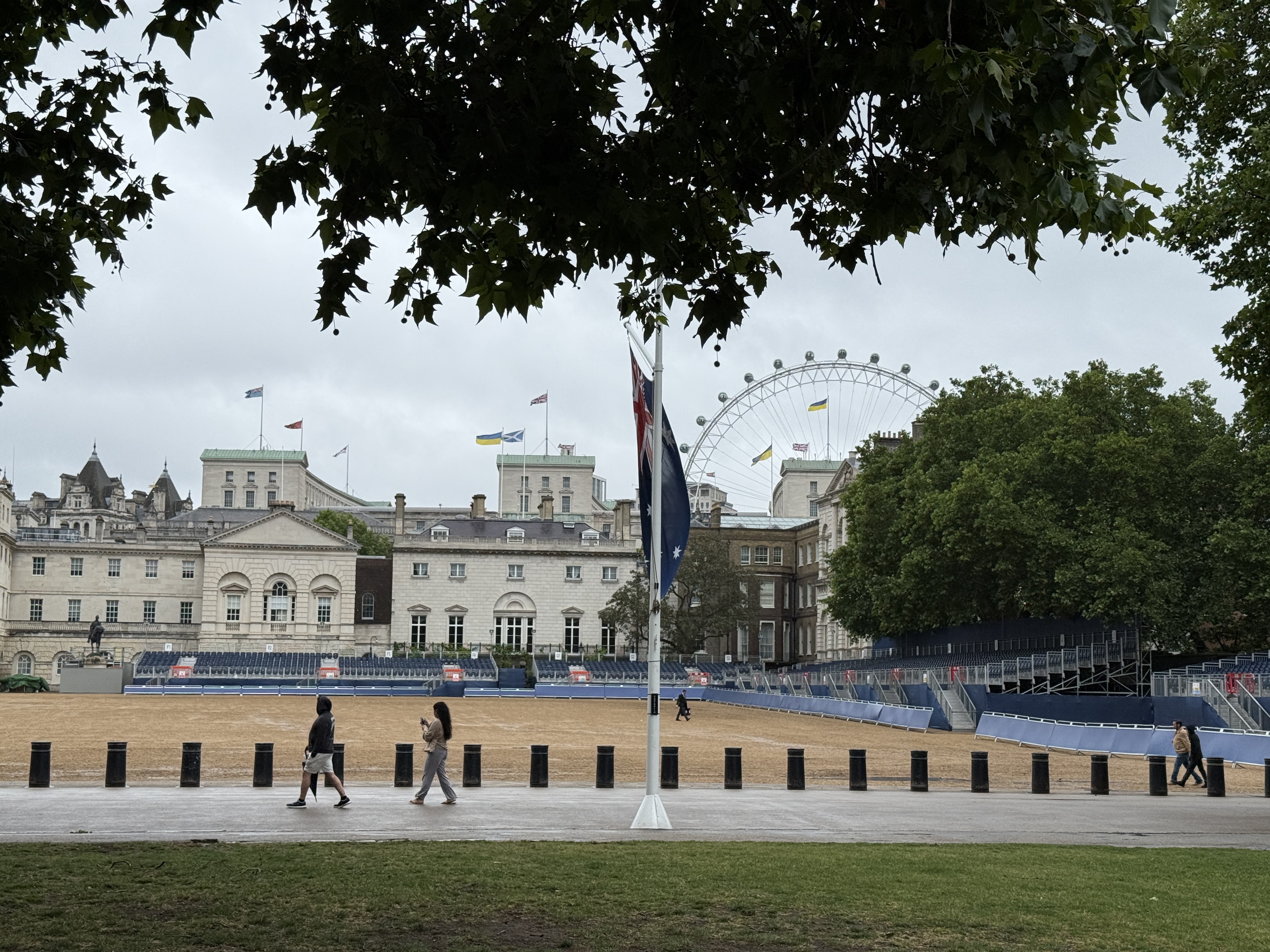 Horse Guards with the London Eye in the background