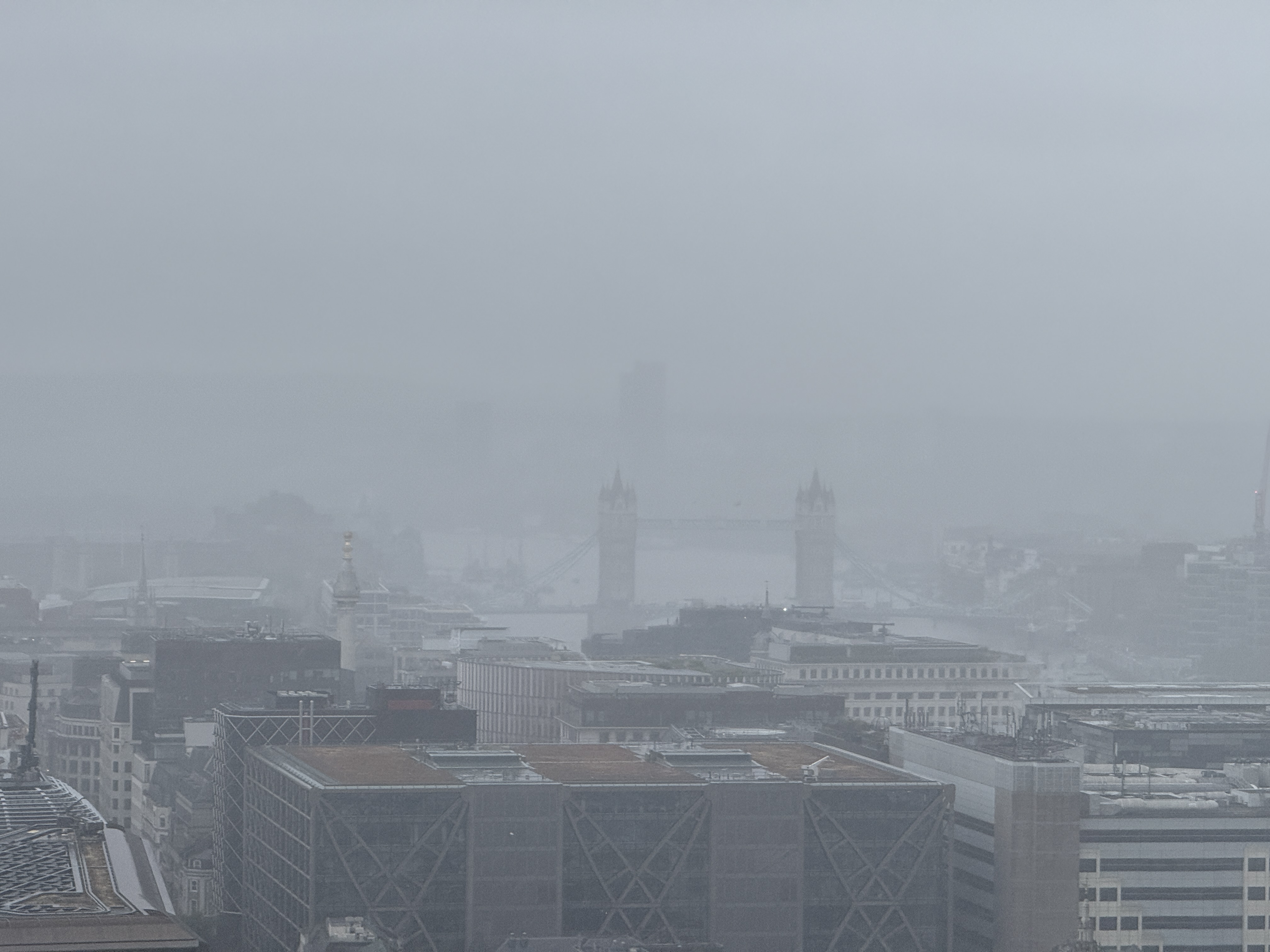 Tower Bridge through the clouds from the Golden Gallery