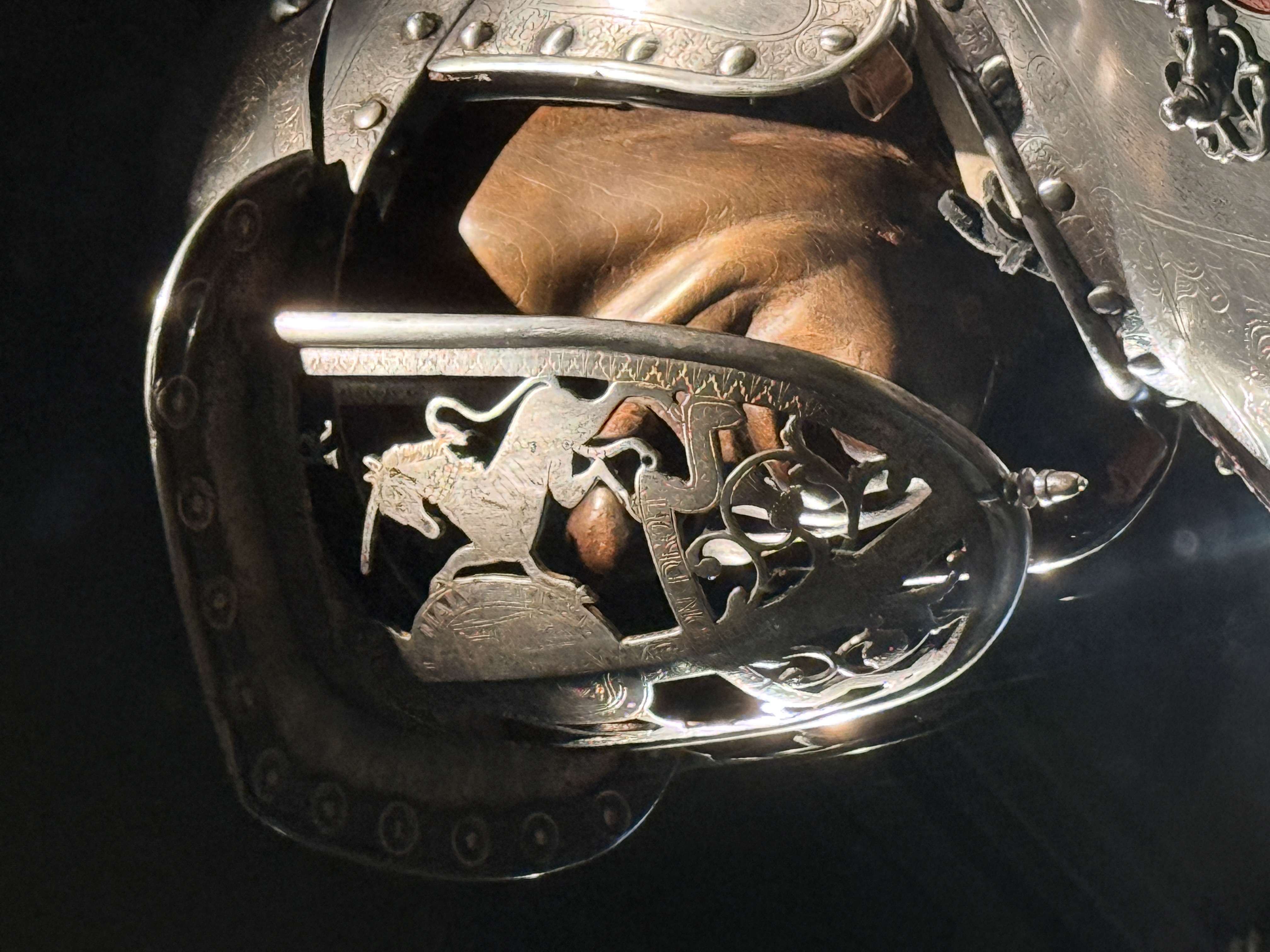 Faceguard on the armour of King James II