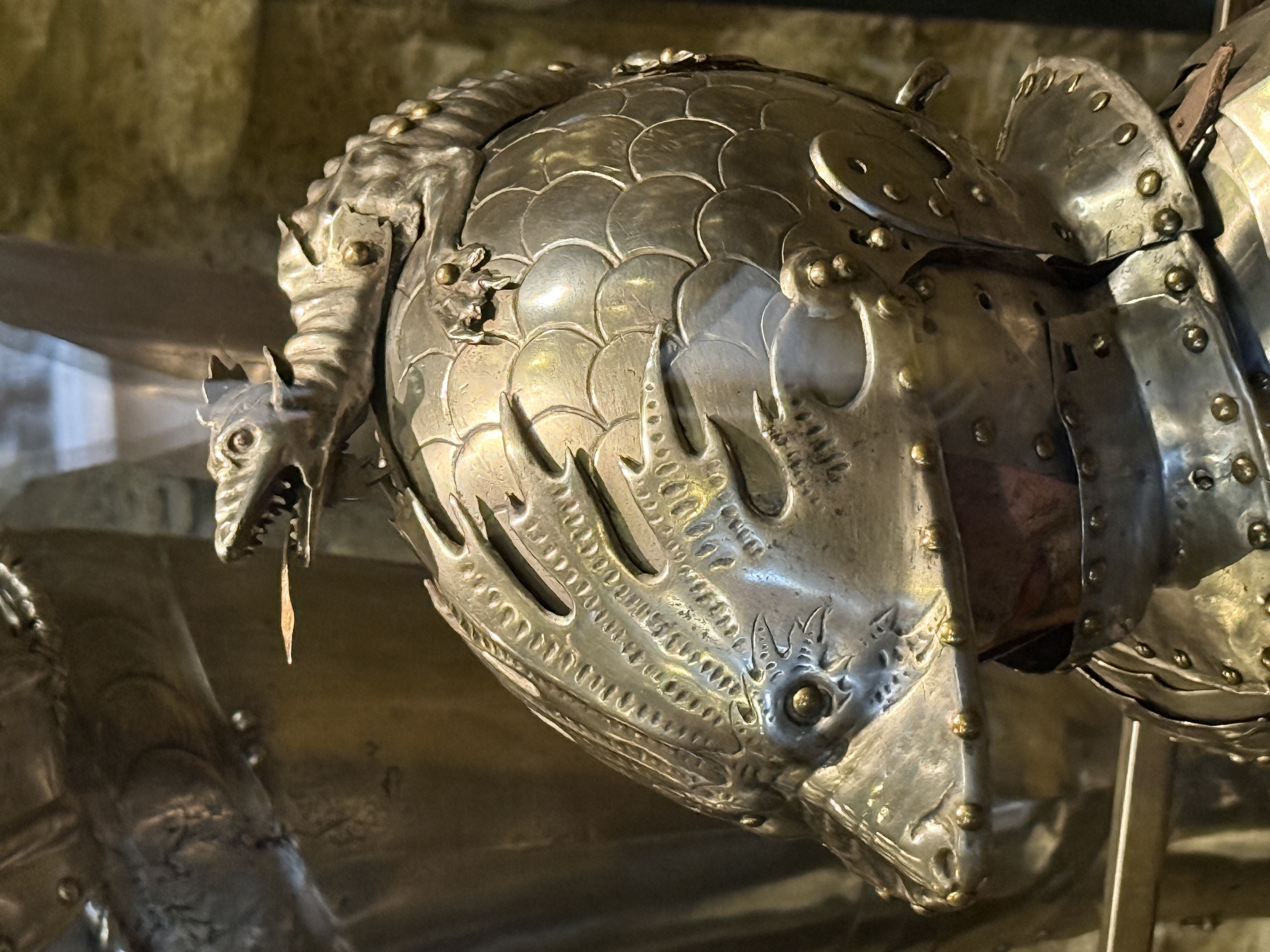 A boy's dragon crest helmet