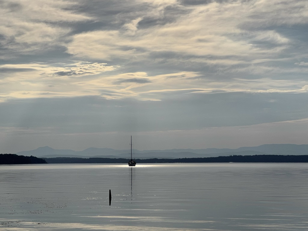 Beautiful morning on Lake Champlain, looking towards VT