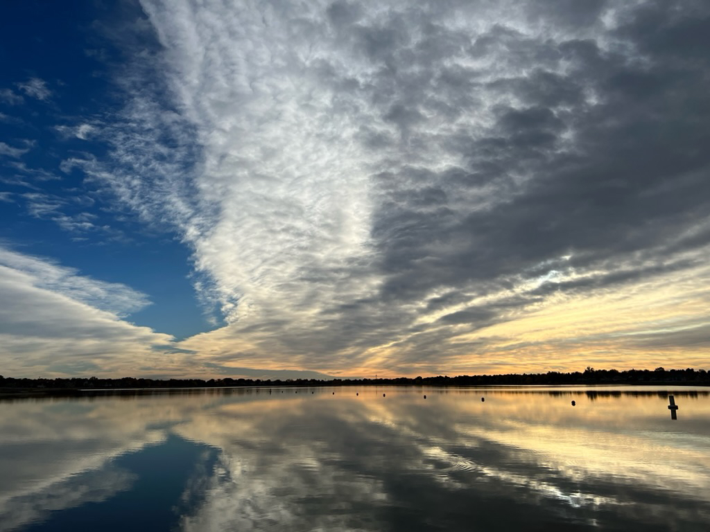 Reflected clouds