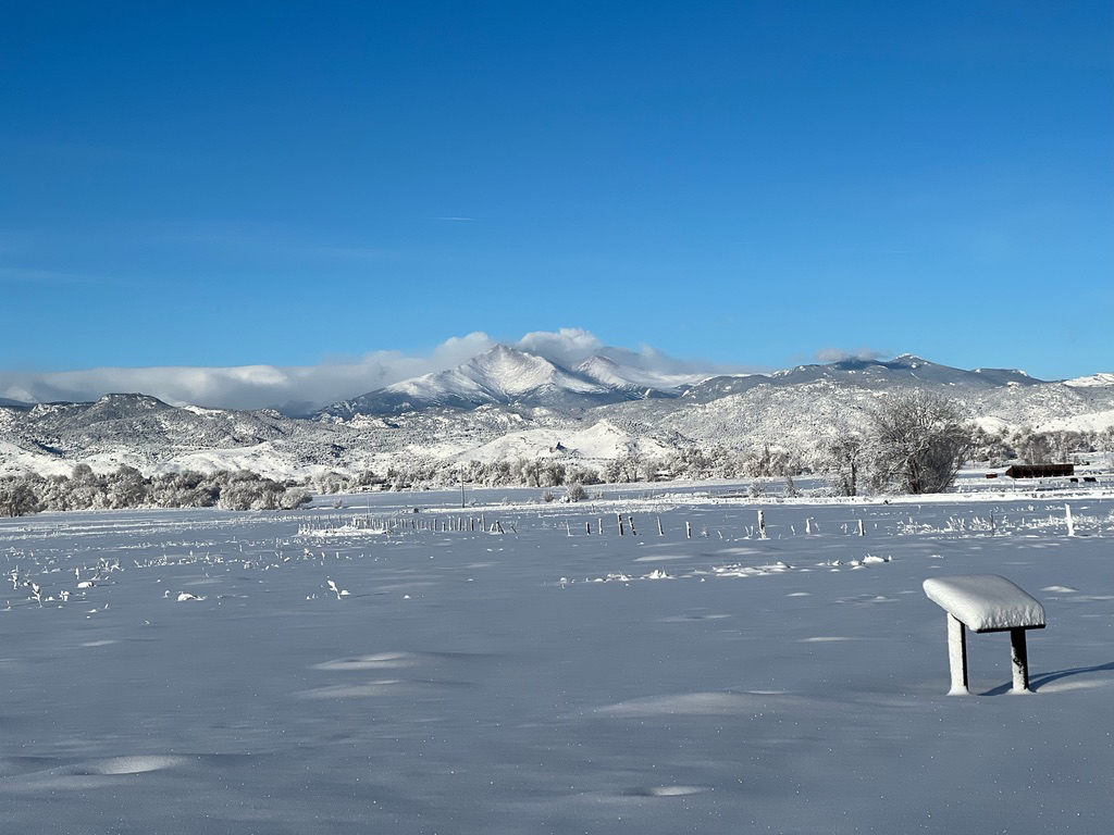 Mount Meeker in white