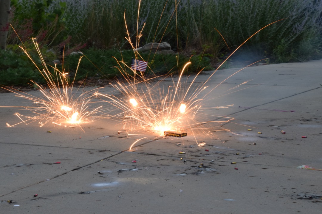 Patriotic sparks on the Fourth of July