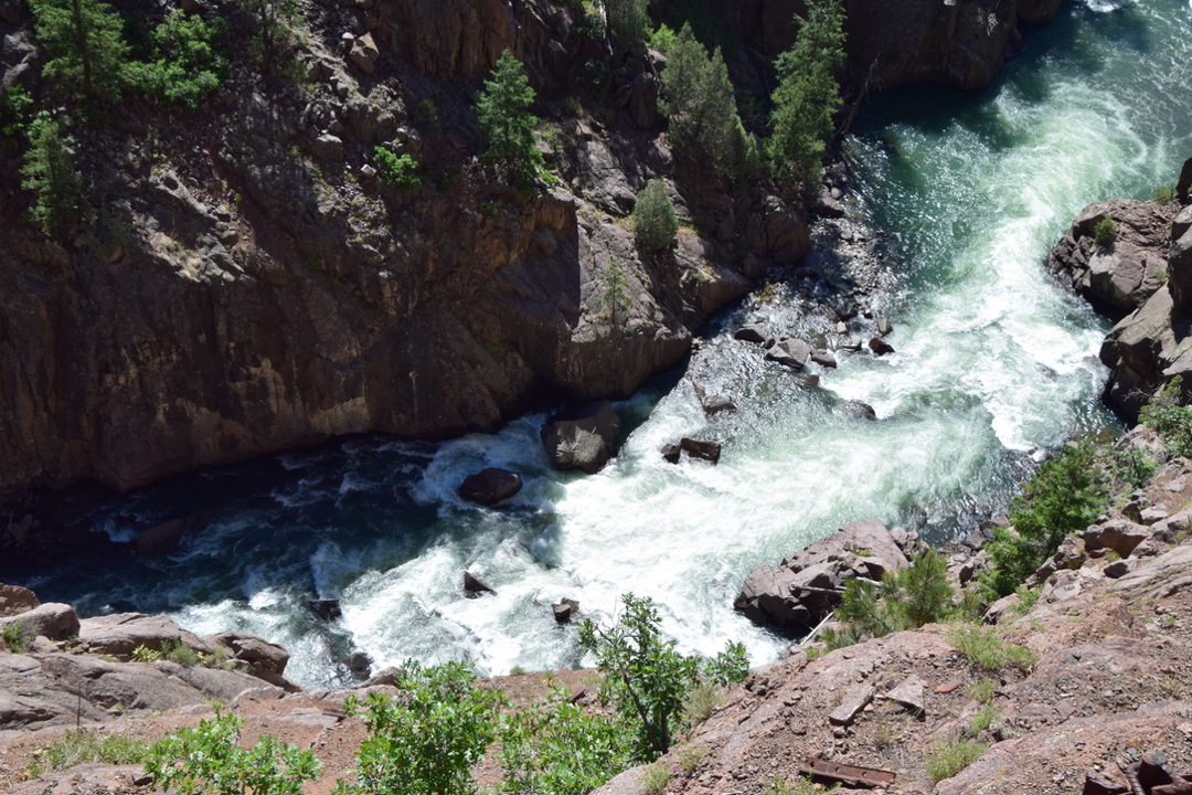 Rapids in the Animas River as it flows through a canyon