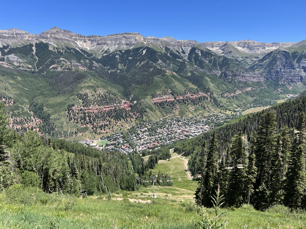 Looking down at the Telluride Valley
