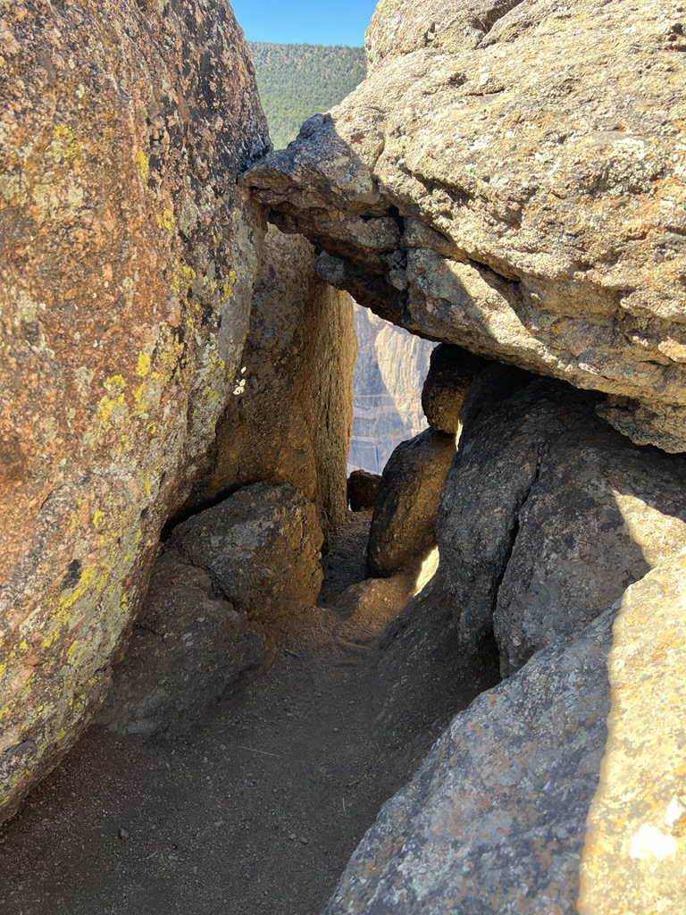 Peeking through the rocks at Painted Wall