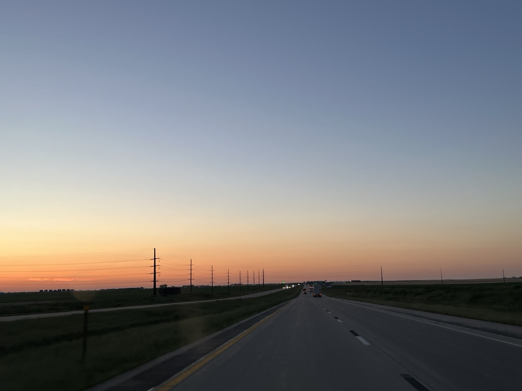 Dawn on I-70 east of Denver