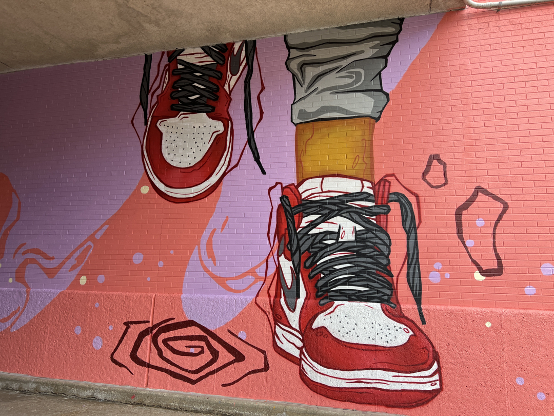 Red sneakers