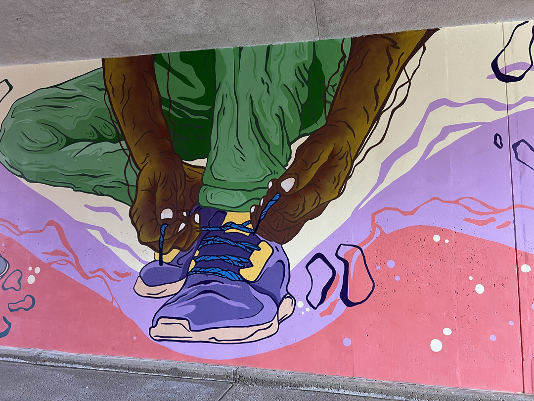 Purple sneakers