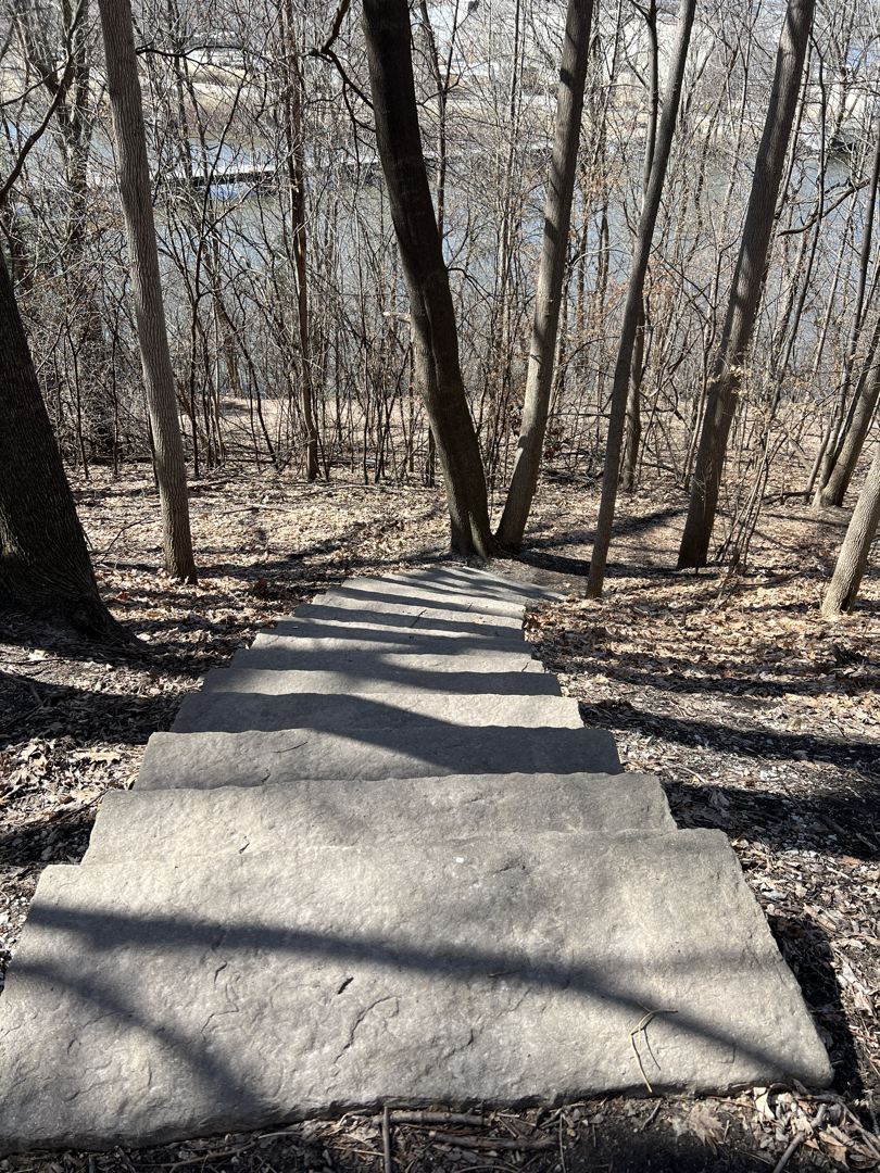 Steps down to the Fox River