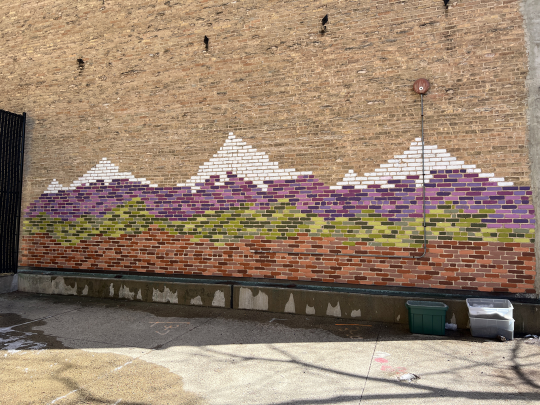 Mountain brick mural