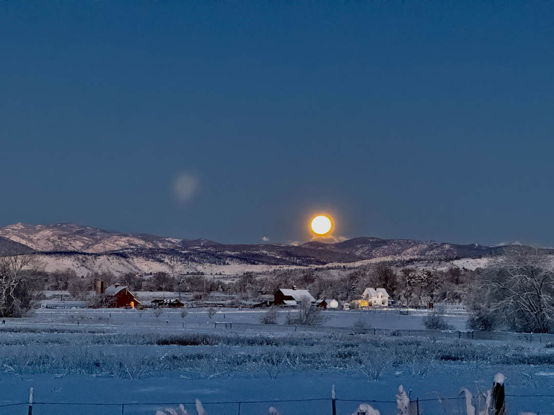 Full moon setting over the Front Range