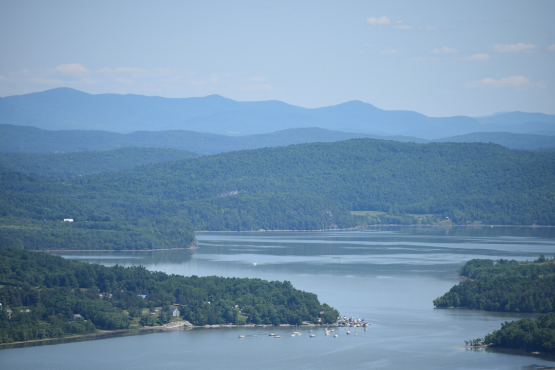 Across Champlain to Vermont from Mount Defiance