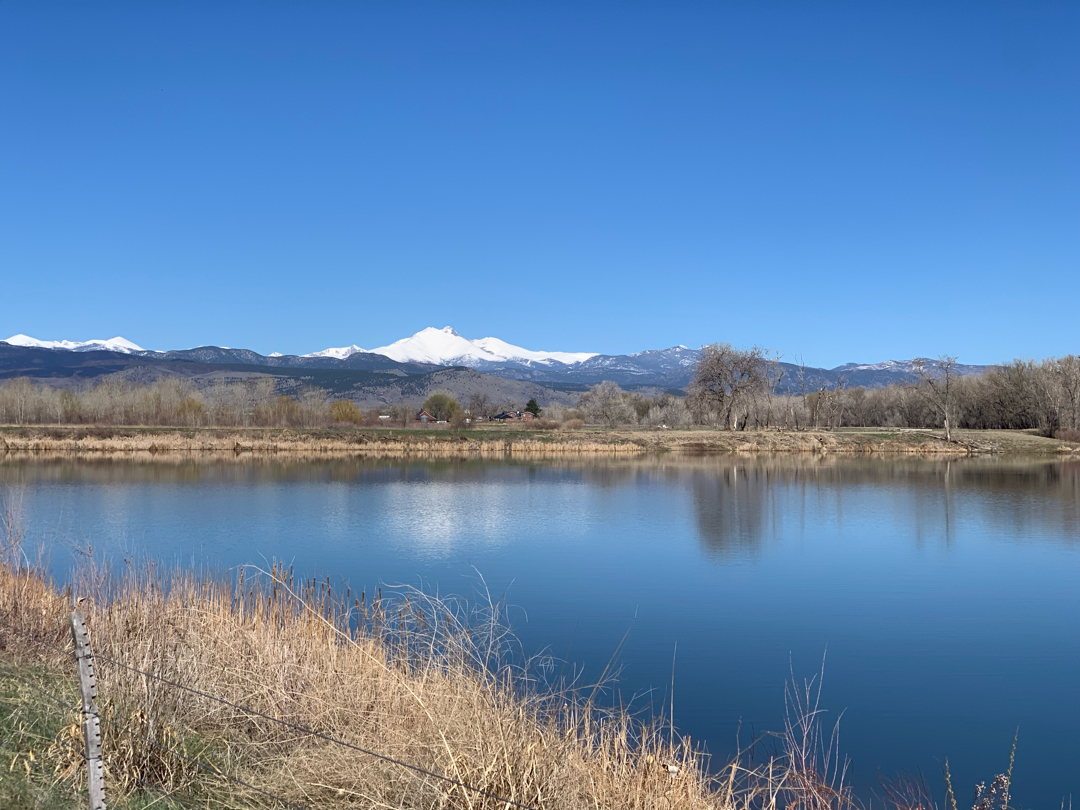 Blue sky reflection along the St. Vrain Greenway