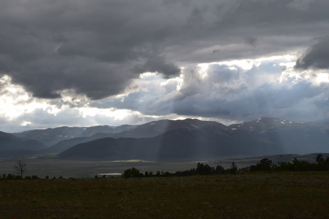 Dramatic sunbeams over South Park