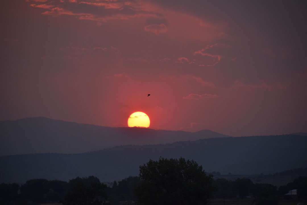 Smoky sunset over the Front Range